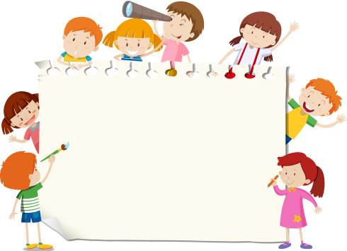 Деца и постер